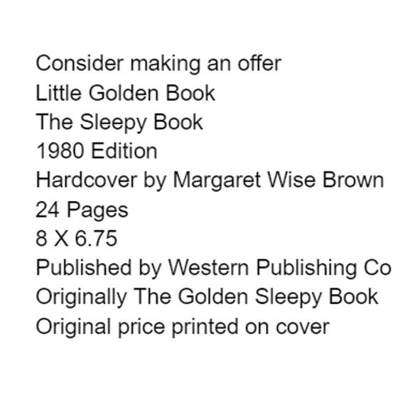 Little Golden Book The Sleepy Junk Journal Book Hardcover Margaret Wise Brown 81 - Picture 2 of 12